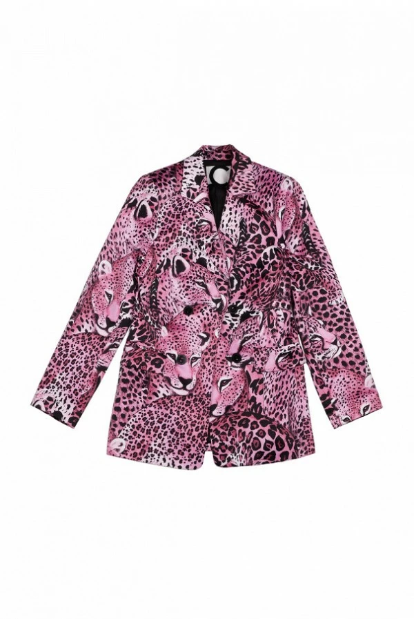 Americana cruzada animal print rosa lola casademunt