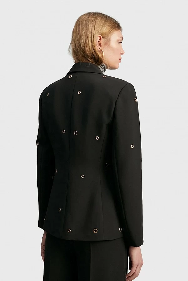 Blazer Lola Casademunt negra ojales eyelet