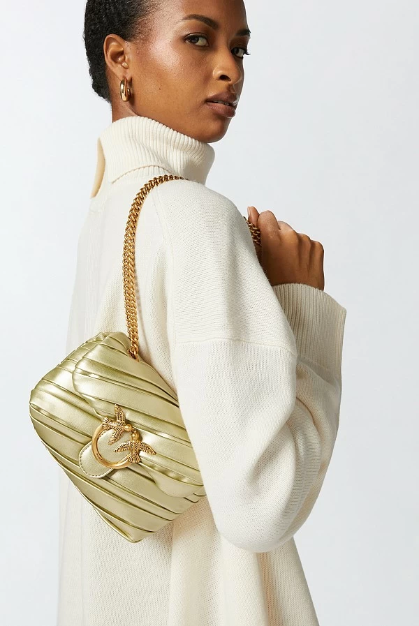 Bolso pinko bandolera elegante Baby Love Bag Puff dorado