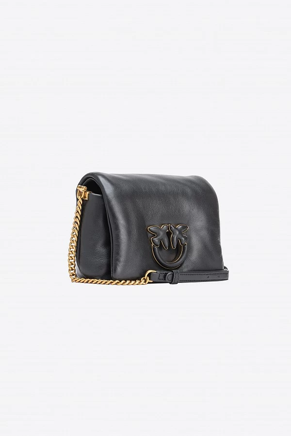 Bolso pinko Love Bag Puff Click de napa negro