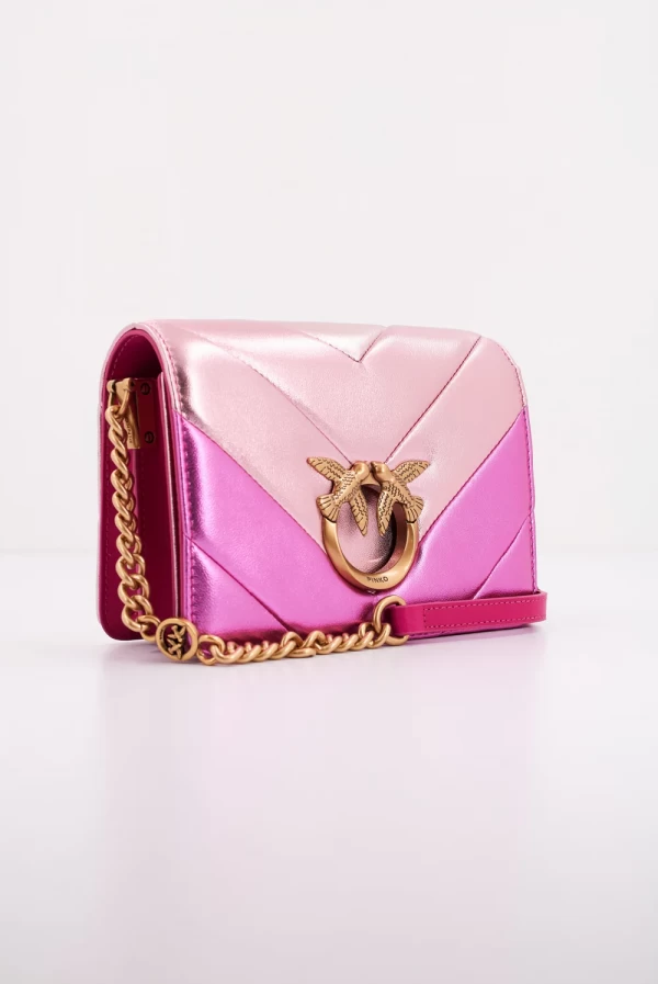 Bolso pinko love clip mini metalizado