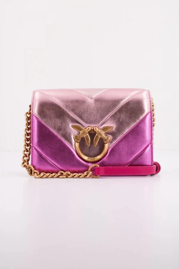 Bolso pinko love clip mini metalizado