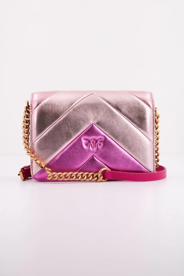 Bolso pinko love clip mini metalizado