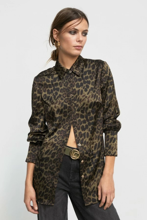 camisa animal print verde lola casademunt