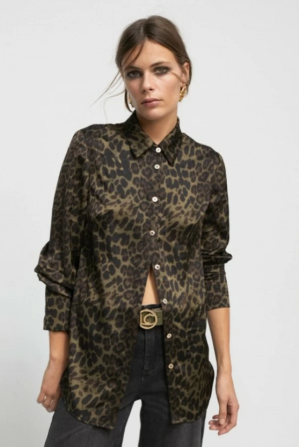 camisa animal print verde lola casademunt