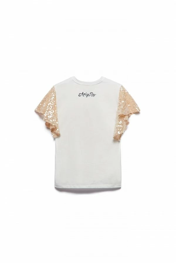 camiseta blanca aniye by mangas pailettes  rolling stone