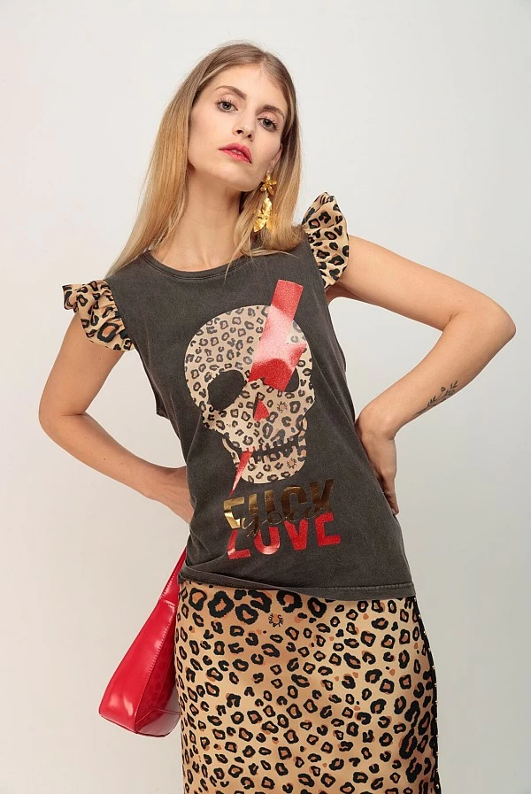 Camiseta chill & buy Leopard Skull