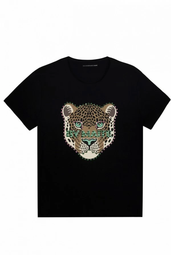 camiseta lola casademunt leopardo pedreria