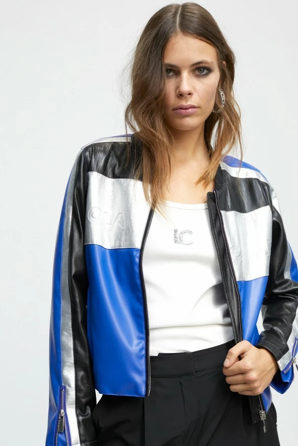 cazadora biker lola casademunt tricolor