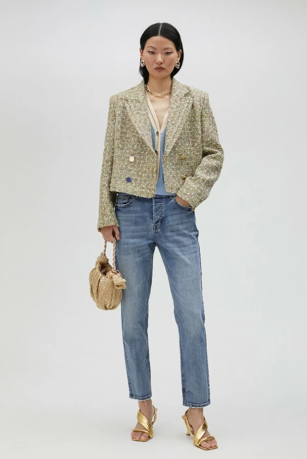 Chaqueta cropped en tweed lola casademunt