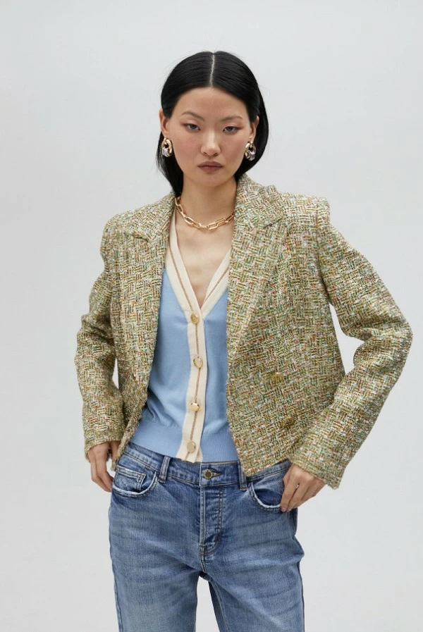 Chaqueta cropped en tweed lola casademunt