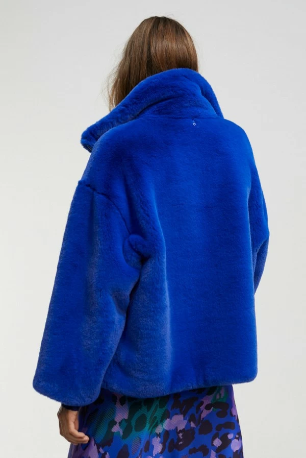 chaqueta pelo ecologico azul lola casademunt