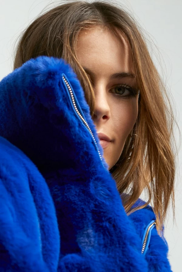 chaqueta pelo ecologico azul lola casademunt