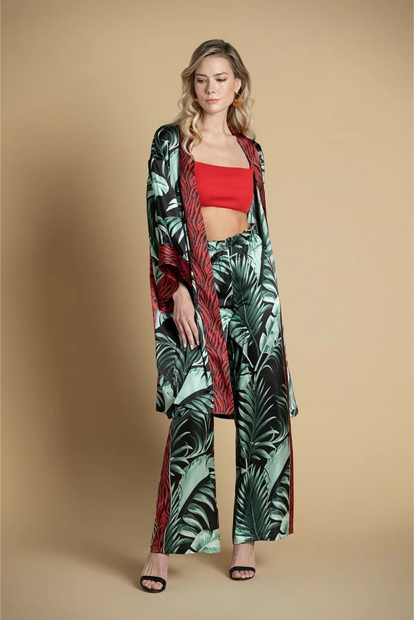 kimono sahoco estampado tropical