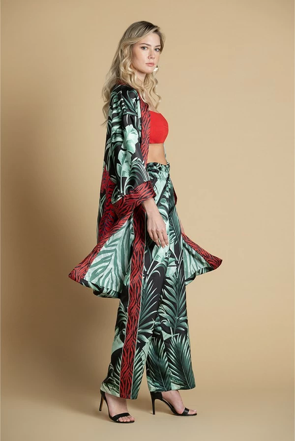 kimono sahoco estampado tropical