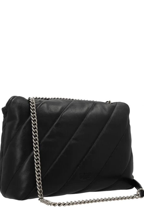 Maxi Bolso Pinko bandolera Love Big Puff negro hebilla plateada