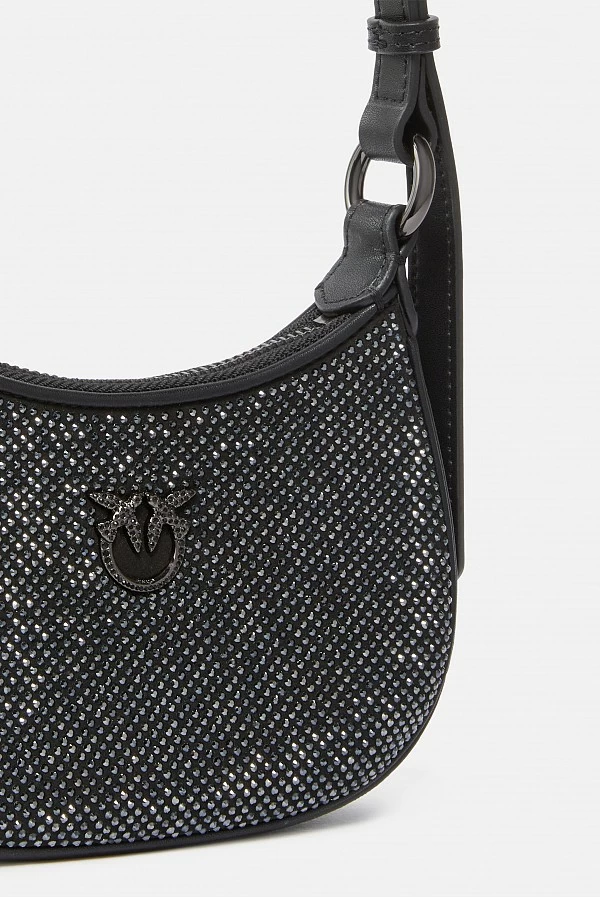 Mini Bolso de hombro Baby Half Moon con strass