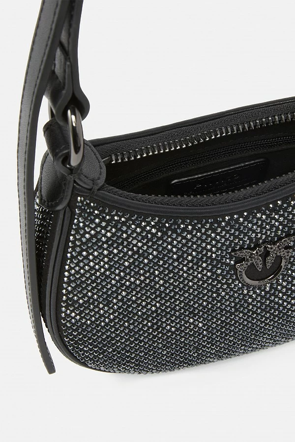 Mini Bolso de hombro Baby Half Moon con strass