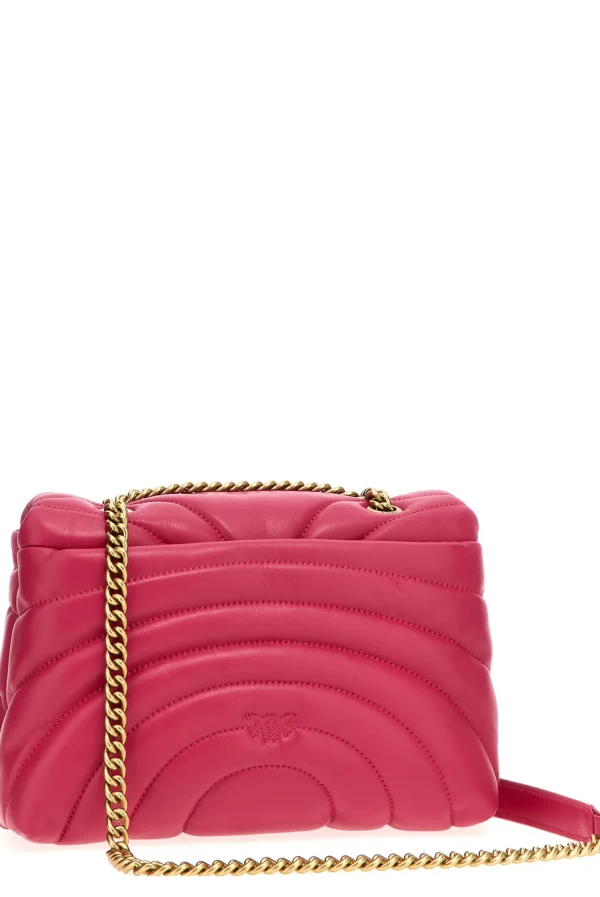 mini bolso pinko fucsia love bag piel con prespuntes