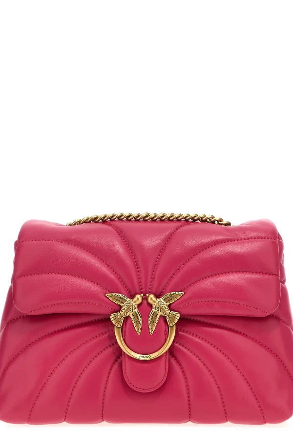 mini bolso pinko fucsia love bag piel con prespuntes