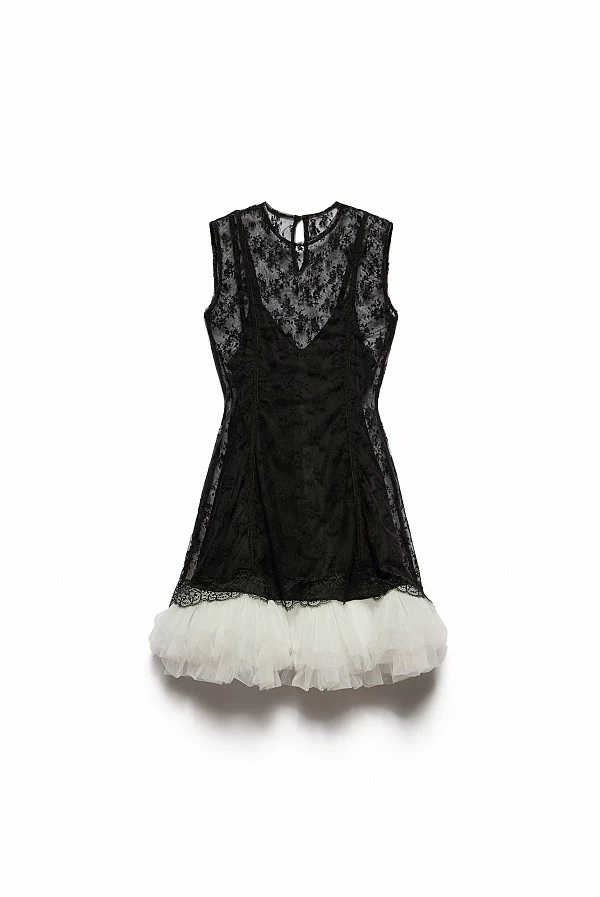 Mini vestido negro Tull blanco Aniye by