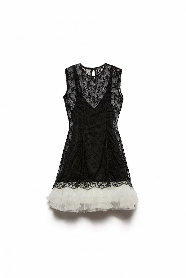 Mini vestido negro Tull blanco Aniye by