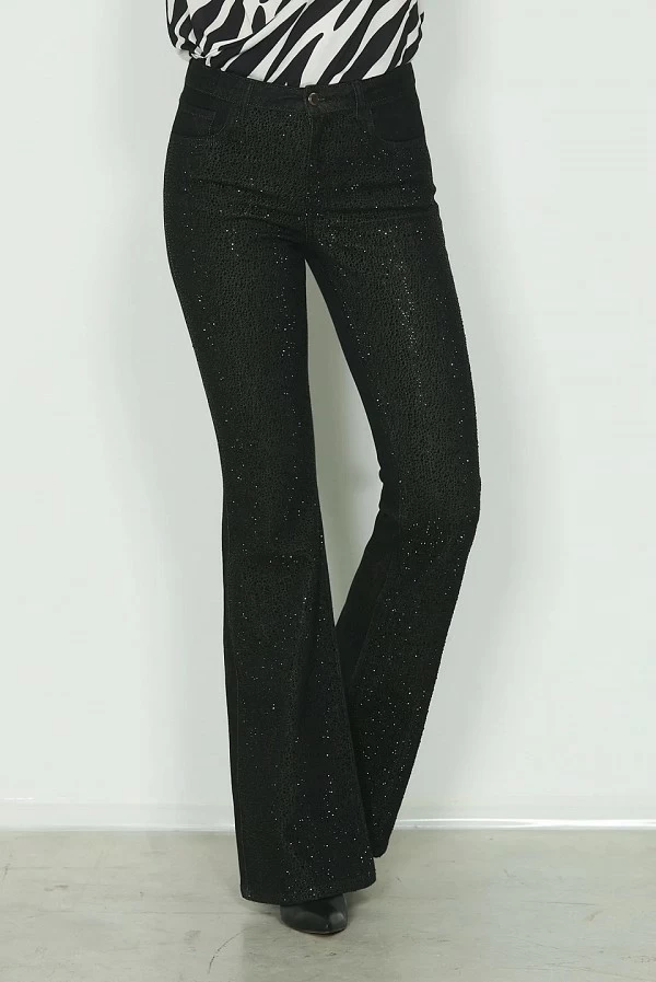 Pantalón campana relish strass negro