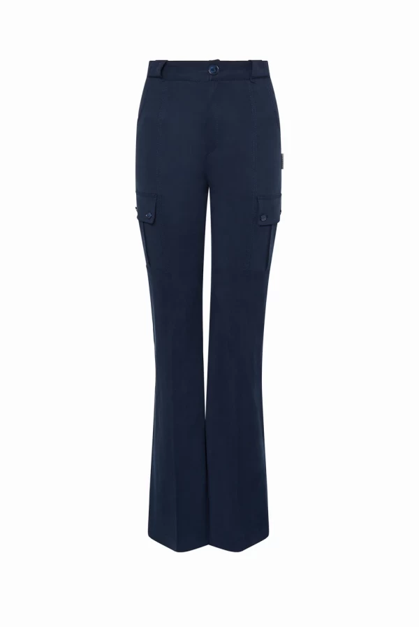 pantalon cargo azul marino tencel masavi