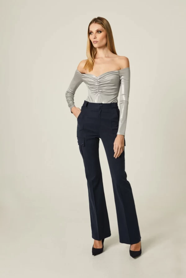 pantalon cargo azul marino tencel masavi