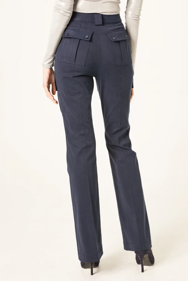 pantalon cargo azul marino tencel masavi