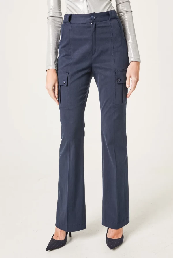 pantalon cargo azul marino tencel masavi