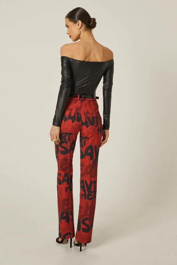 Pantalon masavi estampado rojo gaetana