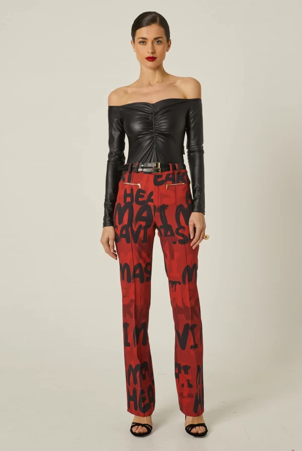 Pantalon masavi estampado rojo gaetana