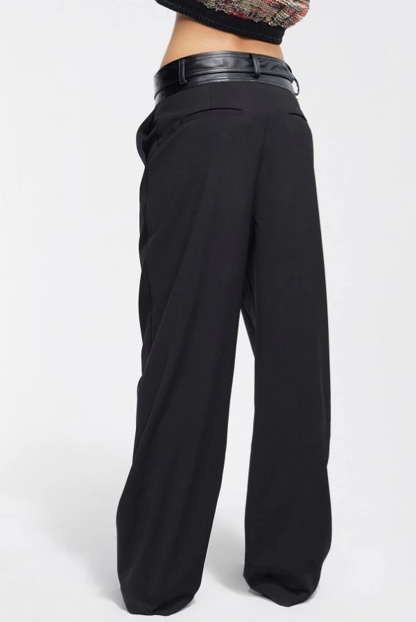 pantalon palazzo lola casademunt detalle ecopiel cintura