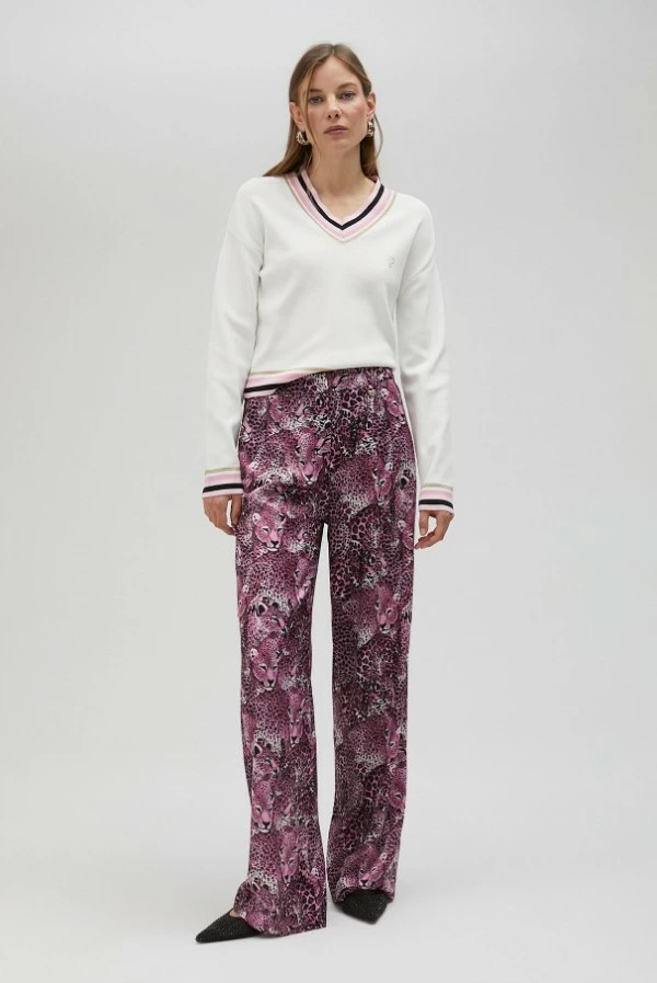 Pantalon recto animal print rosa lola casademunt