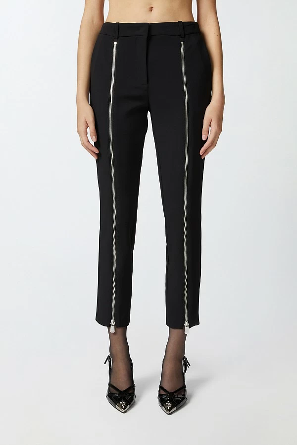 Pantalones slim pinko  con cremallera metálica plata