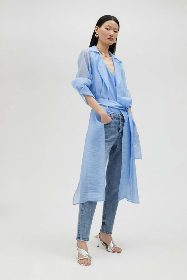 trench de organza azul bebe lola casademunt