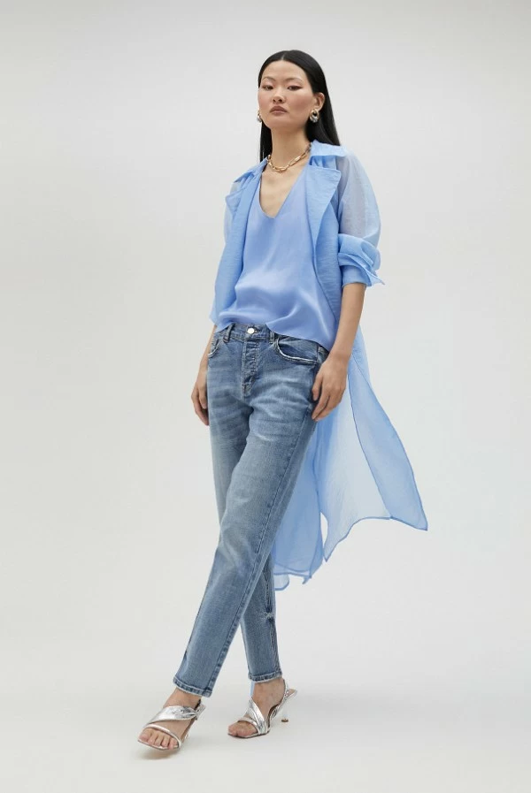 trench de organza azul bebe lola casademunt