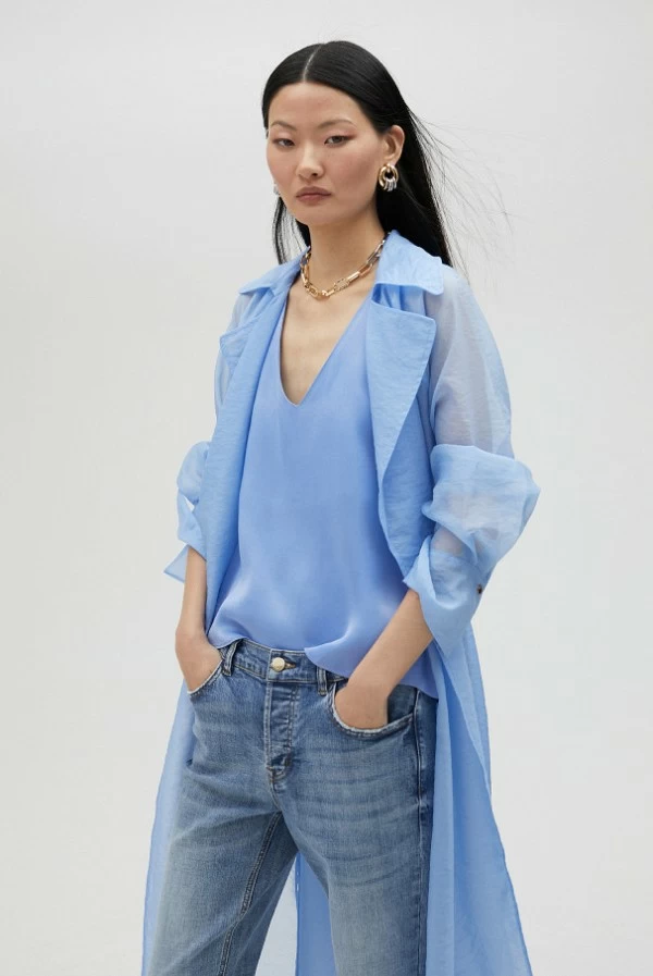 trench de organza azul bebe lola casademunt