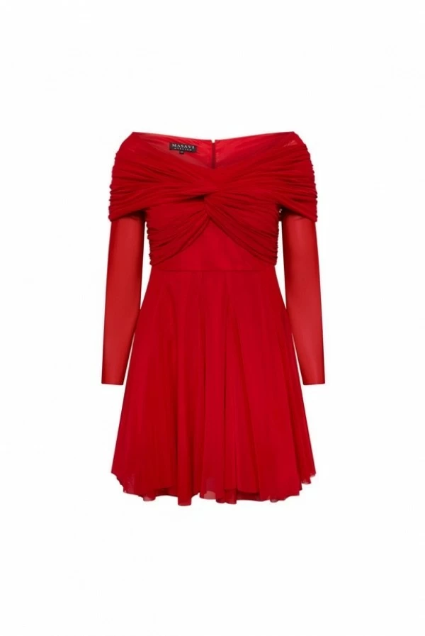 Vestido corto tull rojo Masavi